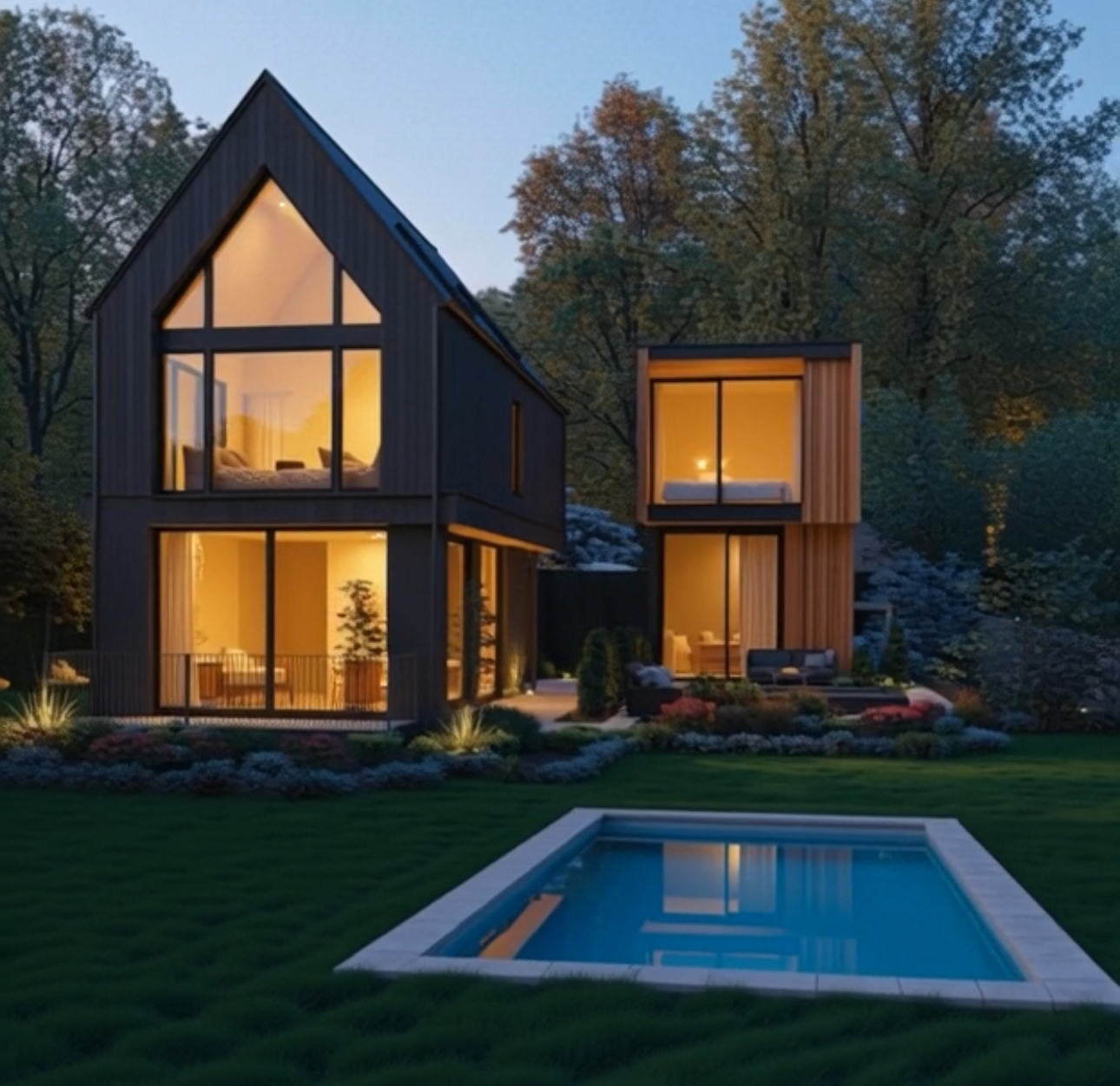 Modern ADU built in the backyard